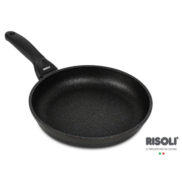 Risoli - Black Plus Frying Pan, Die Cast Aluminum, 32 cm, Black - Cupindy