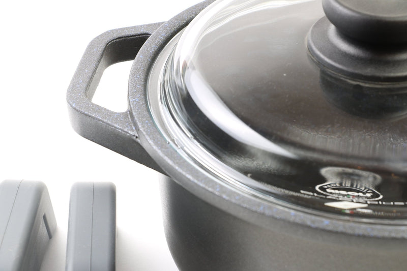 RISOLI - BLACKPlus Cooking Pot With Glass Cover, 24 cm - Cupindy