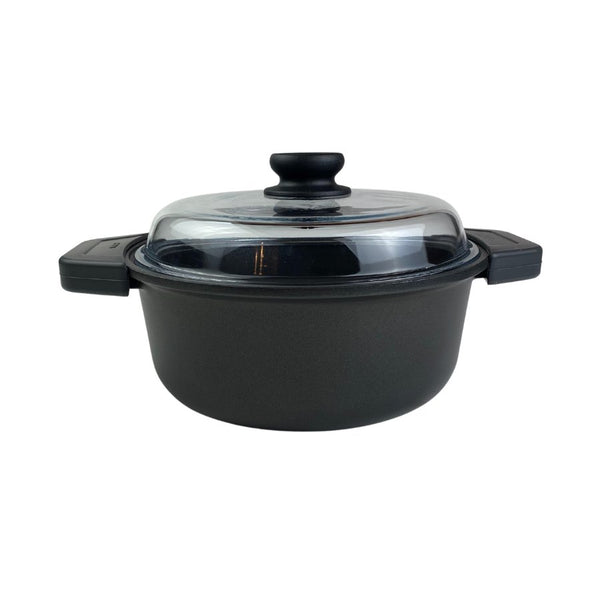 RISOLI - BLACKPlus Cooking Pot With Glass Cover, 24 cm - Cupindy