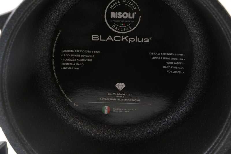 RISOLI - BLACKPlus Cooking Pot With Glass Cover, 24 cm - Cupindy