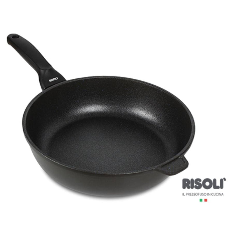 Risoli Deep Frying Pan, Black plus, 24 cm, Black - Cupindy