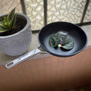 Risoli - INDUCTION FRYING PAN BLACKPLUS 18/10 RIVETED STEEL HANDLE - 24 cm - Cupindy