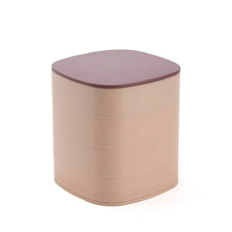 Rotating Accessories Organizer 4 Layers With Lid Mirror - Cupindy