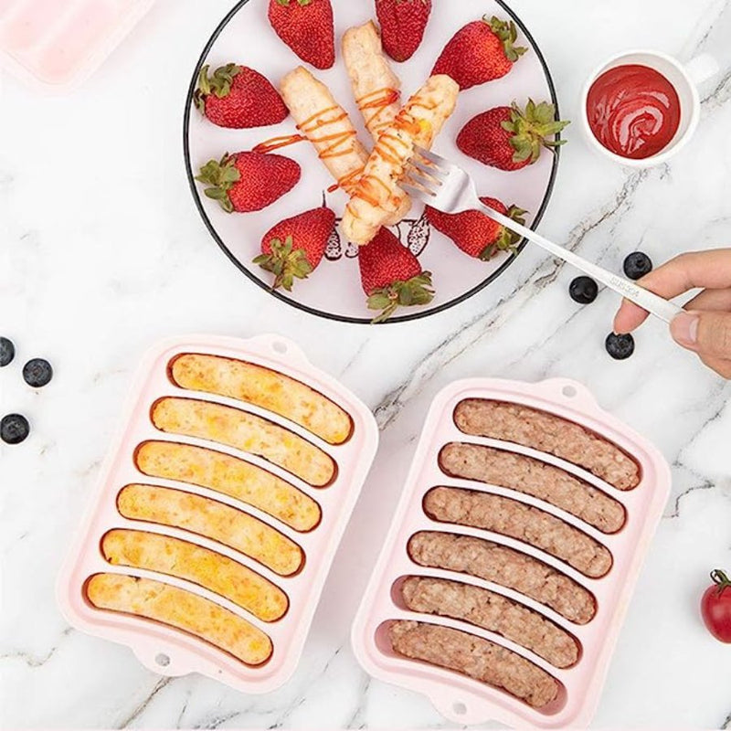Sausage Mold, Non-Stick Hotdog Pan 6 Cavity - Cupindy