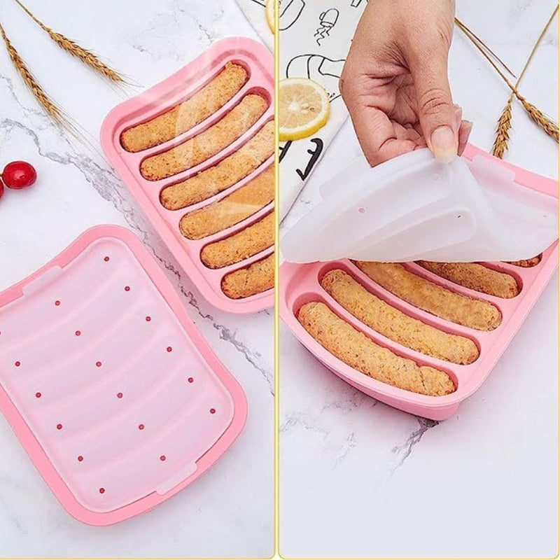 Sausage Mold, Non-Stick Hotdog Pan 6 Cavity - Cupindy