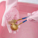 Set of 2 Pieces Heat Resistant Waterproof Silicone Cooking Gloves and Magic Reusable Silicone Dishwashing Gloves - Cupindy