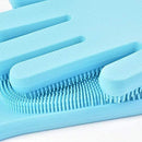 Set of 2 Pieces Heat Resistant Waterproof Silicone Cooking Gloves and Magic Reusable Silicone Dishwashing Gloves - Cupindy