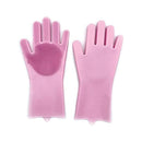 Set of 2 Pieces Heat Resistant Waterproof Silicone Cooking Gloves and Magic Reusable Silicone Dishwashing Gloves - Cupindy