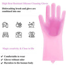 Set of 2 Pieces Heat Resistant Waterproof Silicone Cooking Gloves and Magic Reusable Silicone Dishwashing Gloves - Cupindy