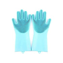 Set of 2 Pieces Heat Resistant Waterproof Silicone Cooking Gloves and Magic Reusable Silicone Dishwashing Gloves - Cupindy