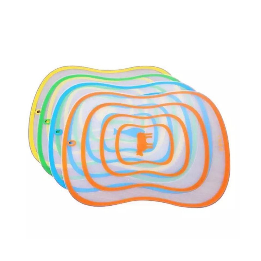 Set of 4 Transparent Cutting Board Kitchen Cutting Board Rolling Face - Cupindy