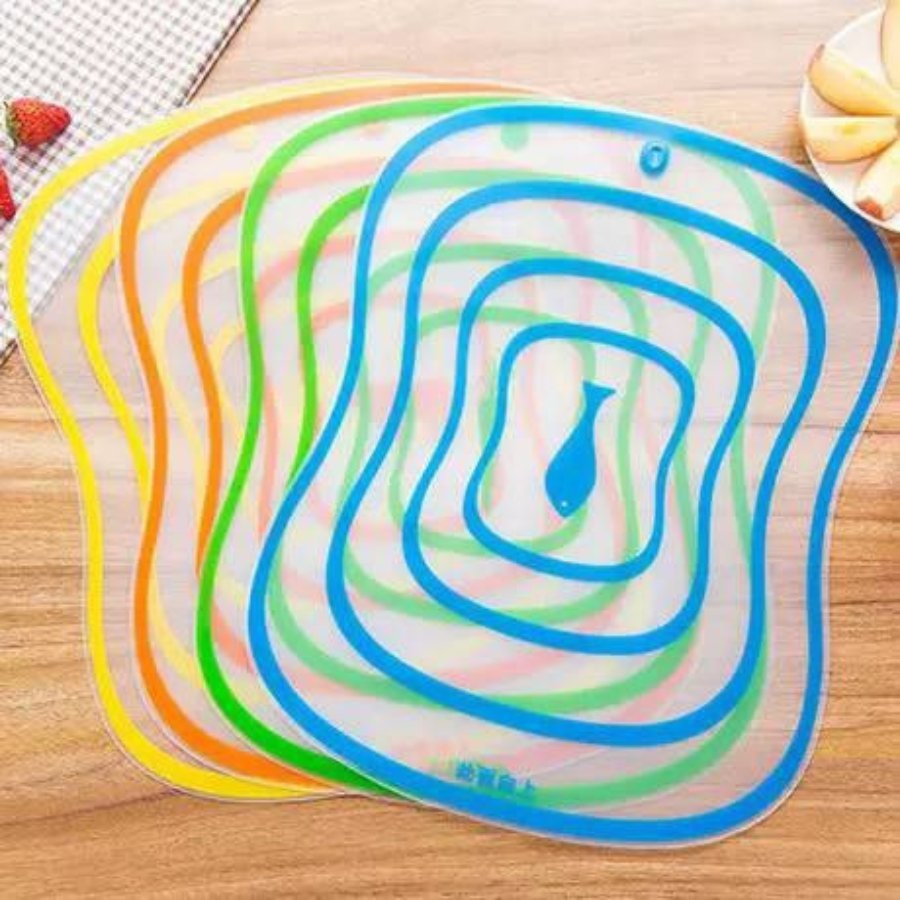 Set of 4 Transparent Cutting Board Kitchen Cutting Board Rolling Face - Cupindy