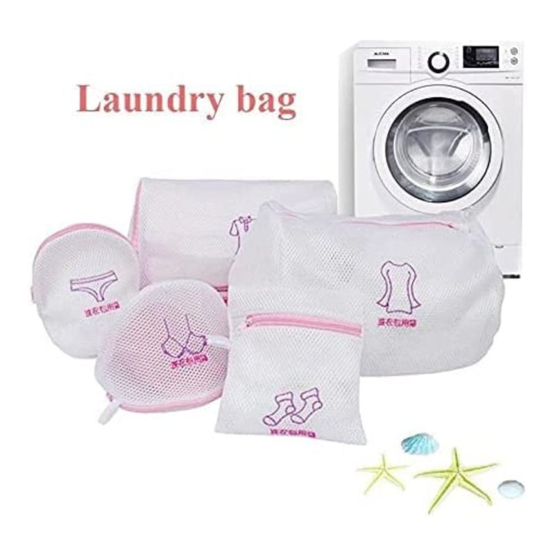 Set Of 5 Mesh Laundry Bags To Protect Laundry Inside The Washing Machine - Cupindy