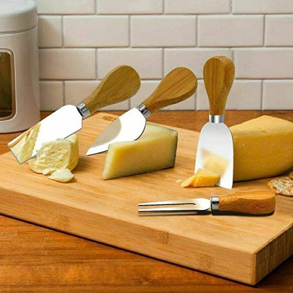 Set of 6 Cheese Knives Set with Wooden Handle and Stainless Steel - Cupindy