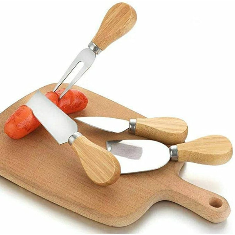 Set of 6 Cheese Knives Set with Wooden Handle and Stainless Steel - Cupindy