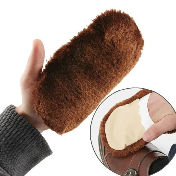 Shoes Polishing Soft Woolen Gloves - Cupindy