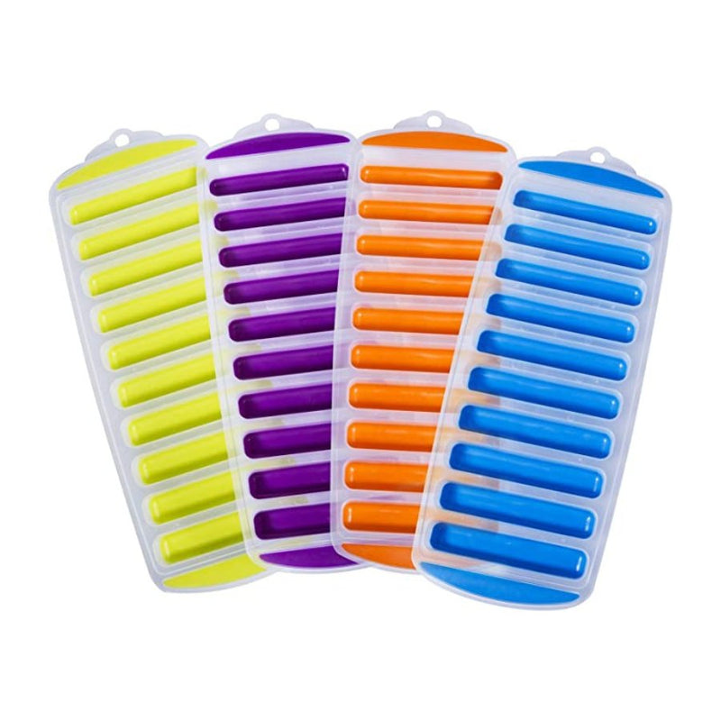 Silicon Ice Tray with External Plastic Case - Multi Colros - Cupindy