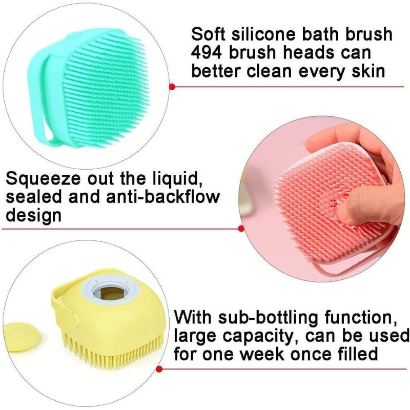 Silicone Body Bath Brush with Gel Dispenser - Multi Colors - Cupindy