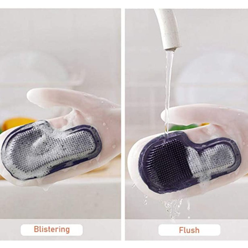 Silicone Dishwashing Gloves With Brush - Cupindy