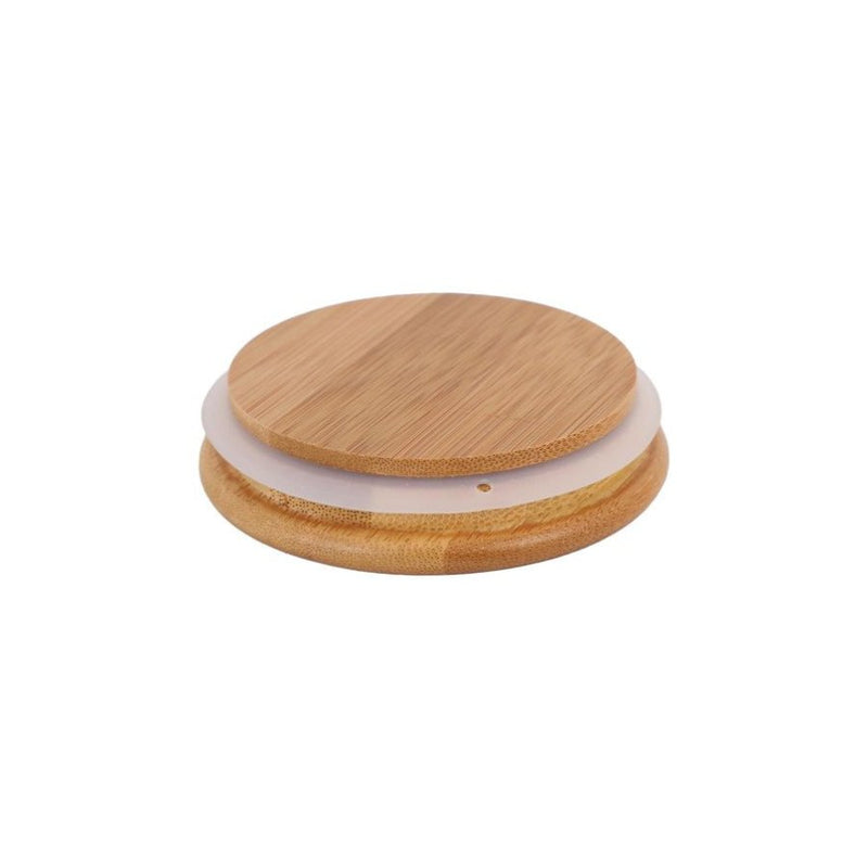 Small Clear Glass Containers for Pantry with Wooden Spoon - 10 x 10 cm - Cupindy