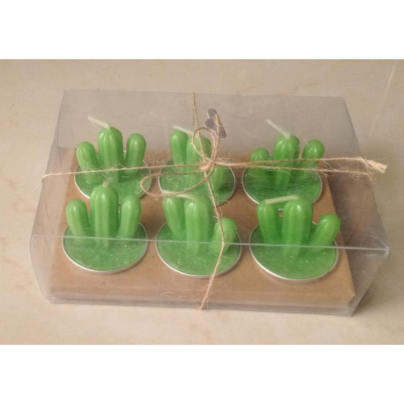 Small Succulent and Cactus Candle Set - 6 Pieces - Cupindy