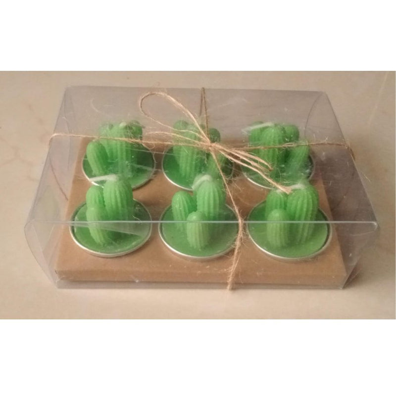 Small Succulent and Cactus Candle Set - 6 Pieces - Cupindy