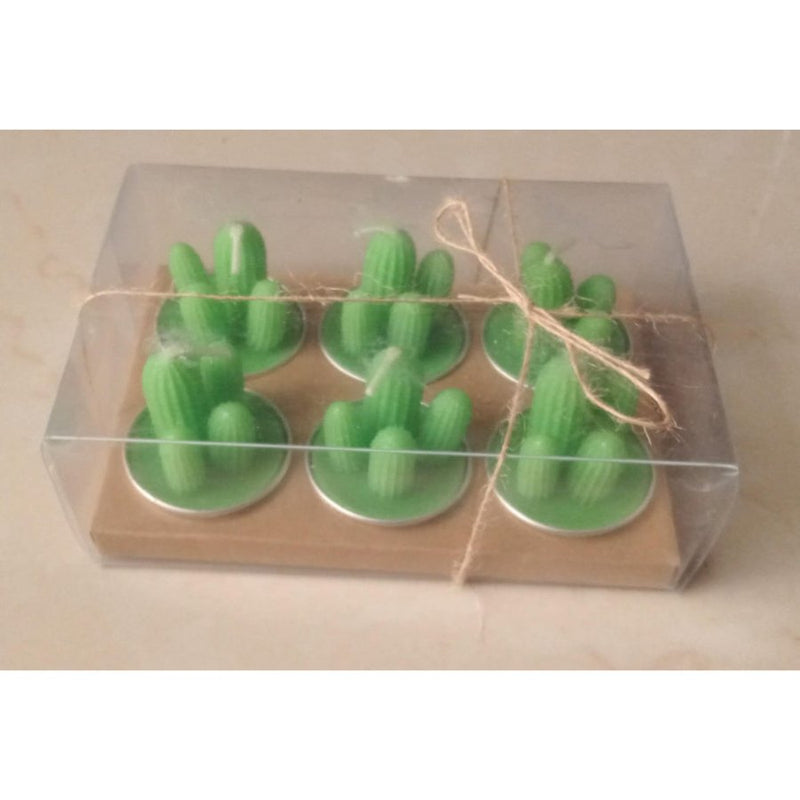 Small Succulent and Cactus Candle Set - 6 Pieces - Cupindy