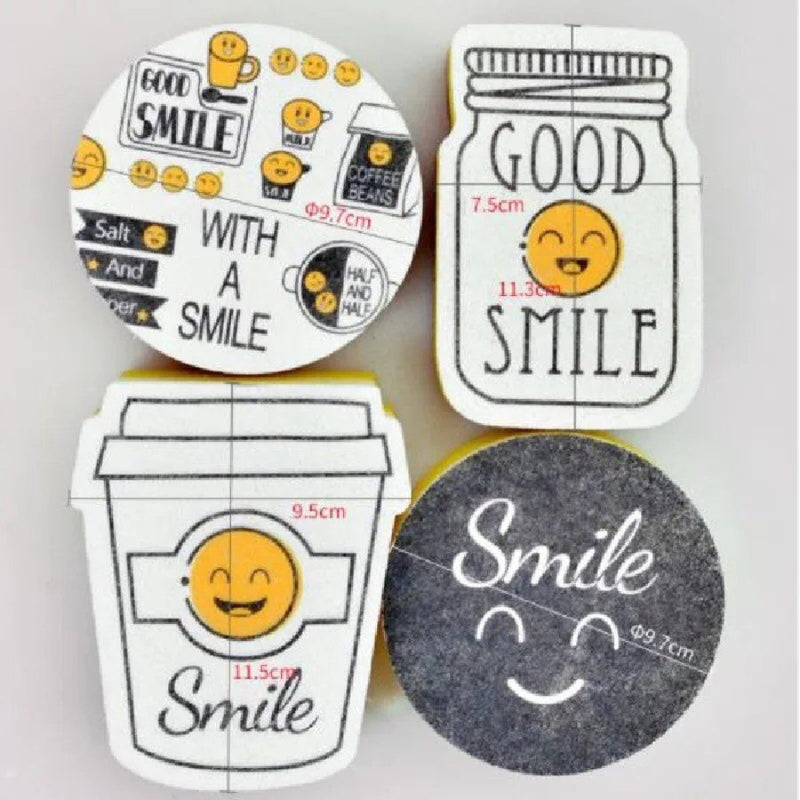 Smile Cleaning kitchen sponge Dish washing sponge - 4 Pieces - Cupindy