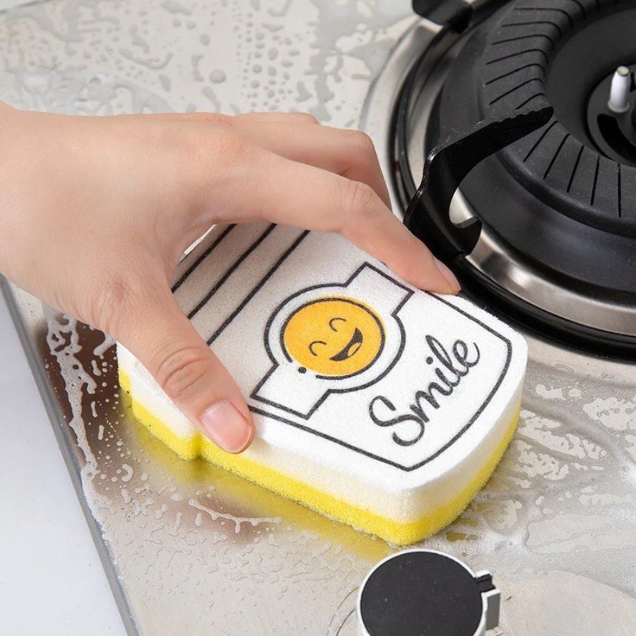 Smile Cleaning kitchen sponge Dish washing sponge - 4 Pieces - Cupindy
