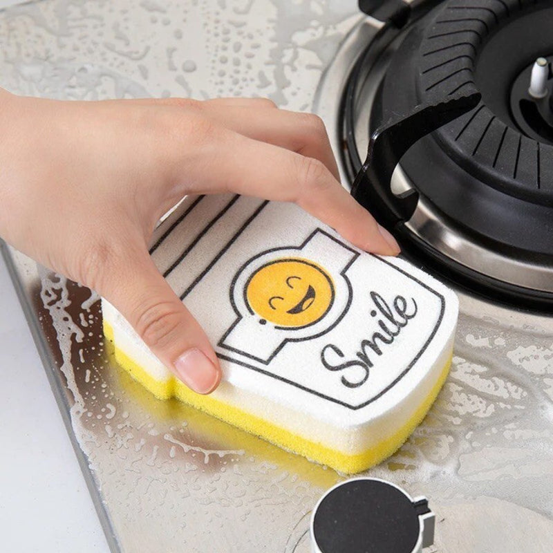 Smile Cleaning kitchen sponge Dish washing sponge - 4 Pieces - Cupindy
