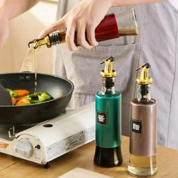 Spice Bottles Spice Jars Glass Oil and Vinegar Dispenser - Multi Colors - 300 ML - Cupindy