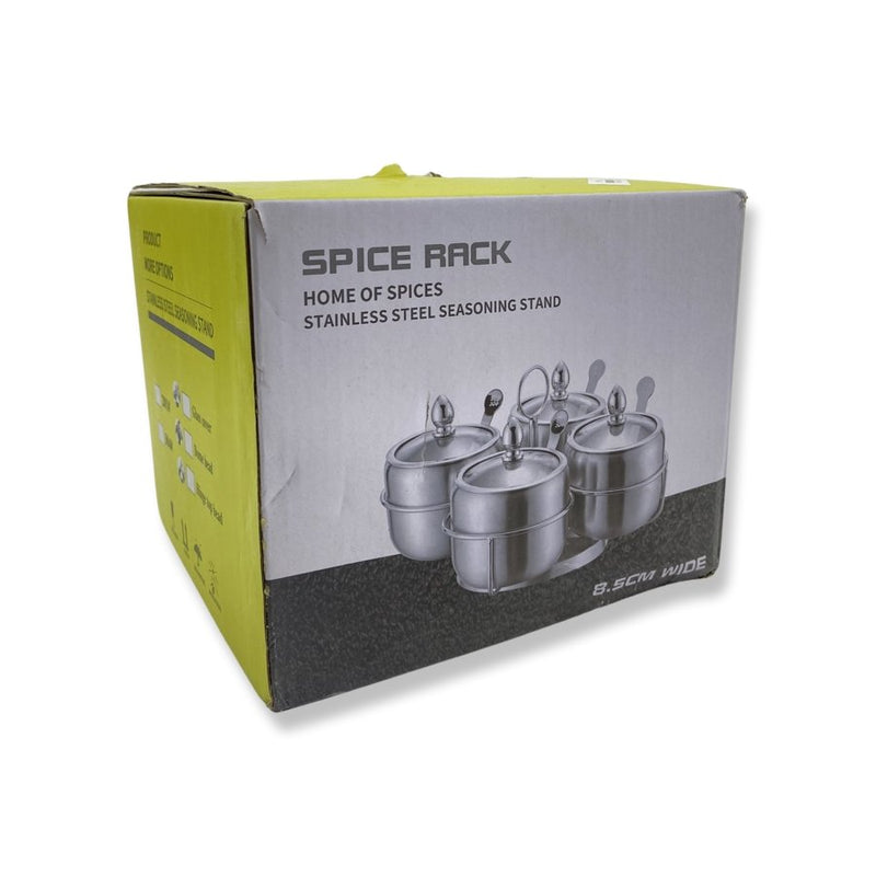 Spice Rack Home Of Spices Set Of 4 Stainless Sugar Bowls With Spoons With Stand - Cupindy