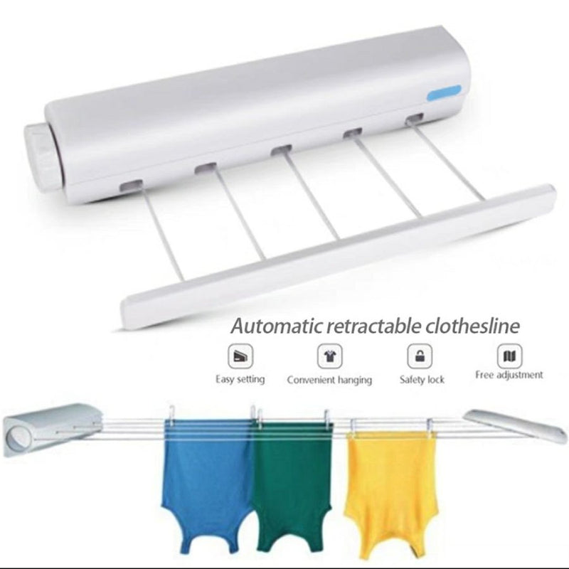 Spring Automatic Retractable Clothesline 5 Lines Clothes Line - Cupindy