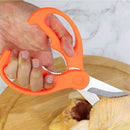 Stainless Steel Chicken Scissors with Plastic Handle, Orange and Silver - Cupindy