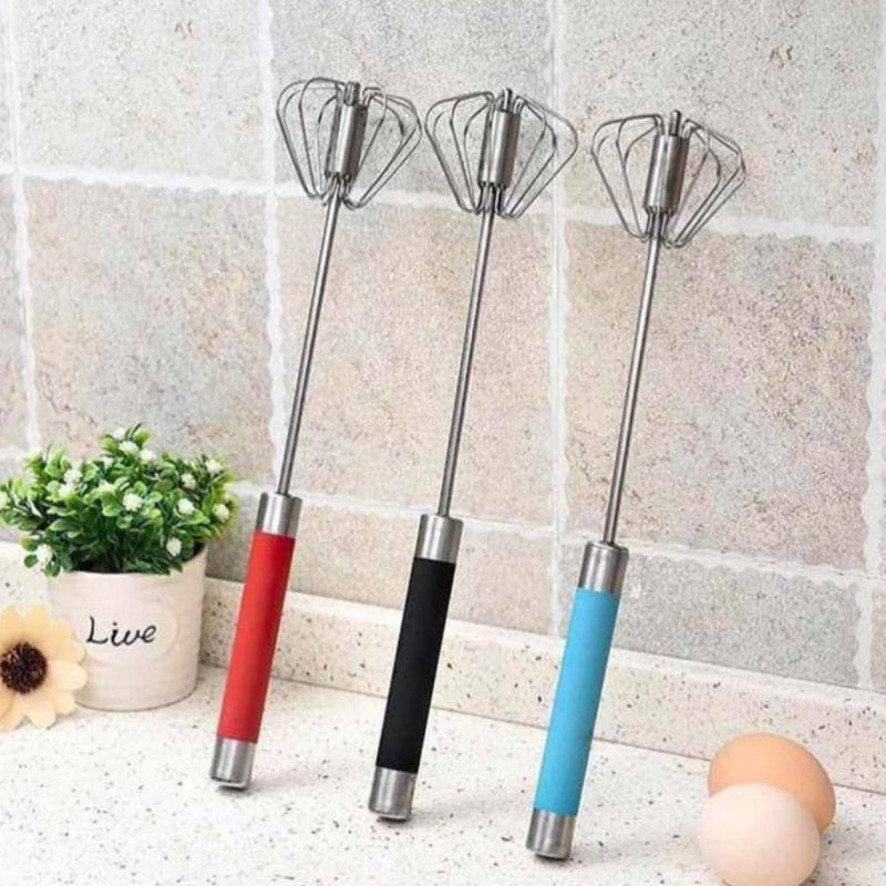 Stainless Steel Egg Beater With Color Hand Squeeze - Cupindy