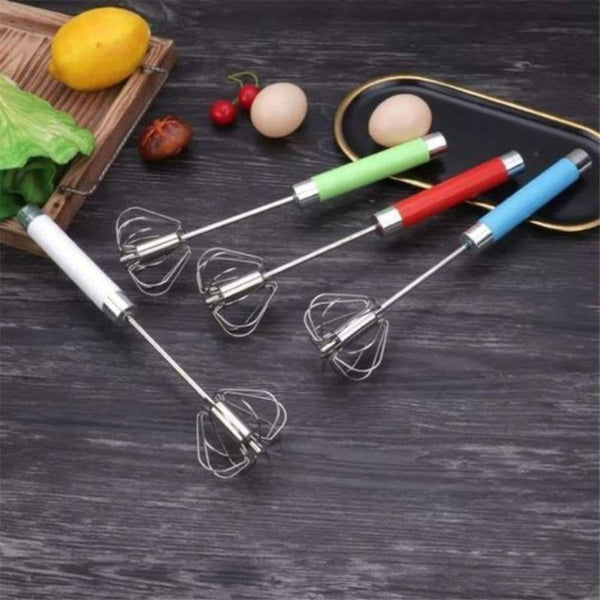 Stainless Steel Egg Beater With Color Hand Squeeze - Cupindy