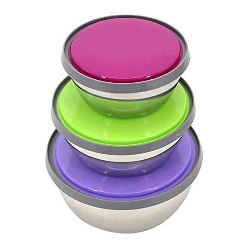 Stainless Steel Food Fresh Bowls - 3 Pieces - Cupindy