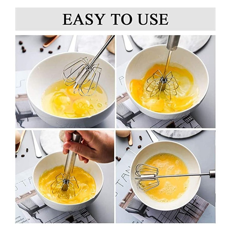 Stainless Steel Hand Push Egg Beater Mixer - Cupindy