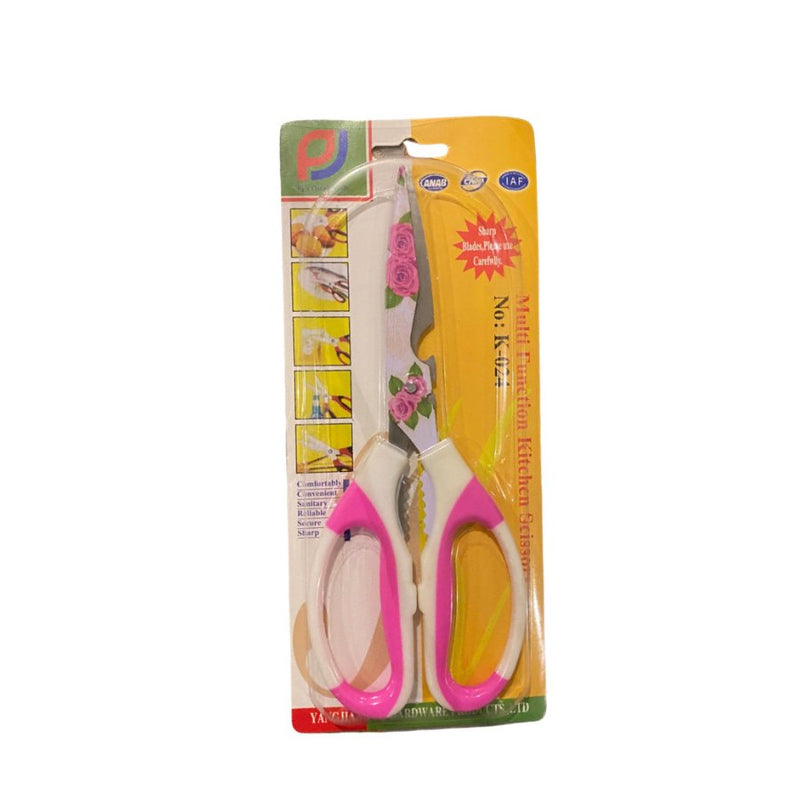 Stainless Steel Rose Print Kitchen Sharp Scissors - Multi Colors - Cupindy