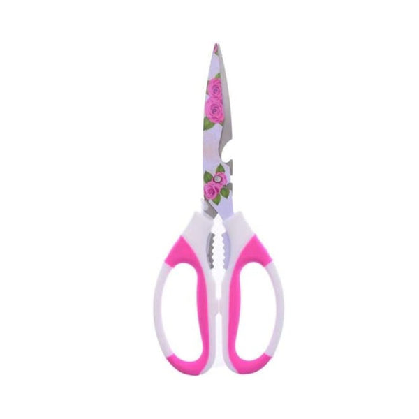 Stainless Steel Rose Print Kitchen Sharp Scissors - Multi Colors - Cupindy