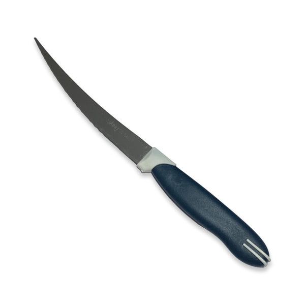 Stainless Steel Serrated Knife - Blue and Silver - Cupindy