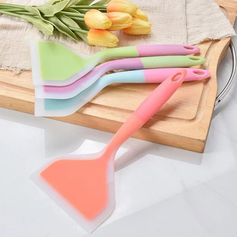 Strong Silicone Spatula for Kitchen Use - Multi Colors - 1 Piece - Cupindy