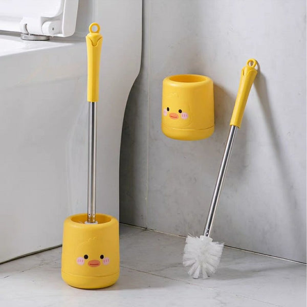 Toilet Brush and Holder/Long Handle Brush Bird Shape - Yellow - Cupindy