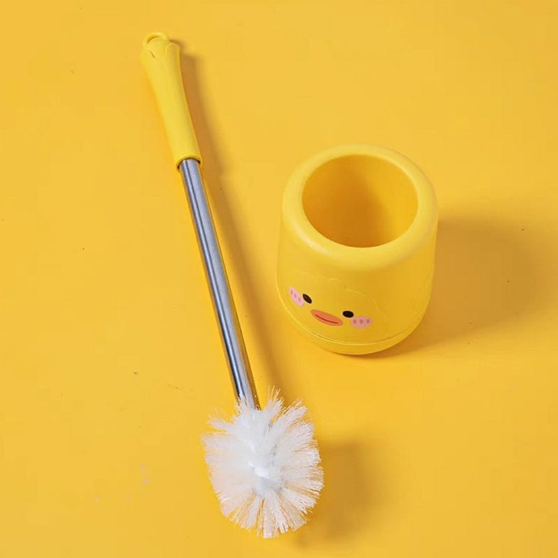 Toilet Brush and Holder/Long Handle Brush Bird Shape - Yellow - Cupindy