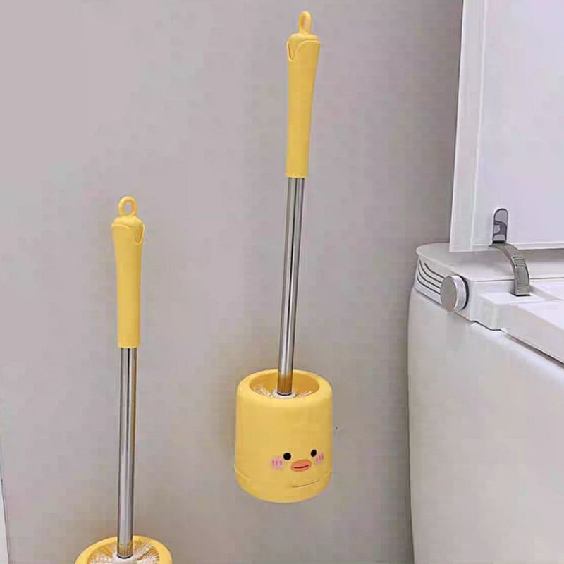 Toilet Brush and Holder/Long Handle Brush Bird Shape - Yellow - Cupindy