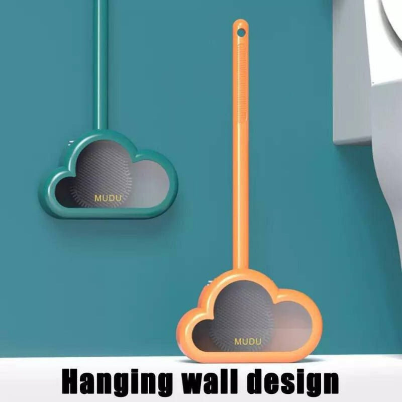 Toilet brush Silicone Wall Mounted - Orange - Cupindy