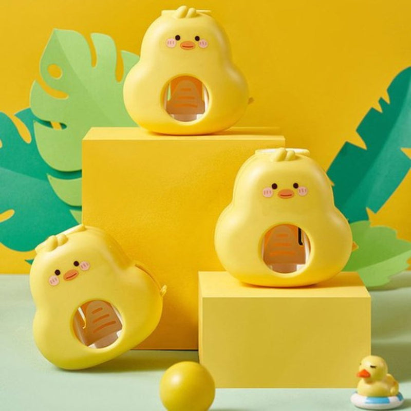 Toothpaste Dispenser and Toothbrush Holder For Kids - Yellow - Cupindy