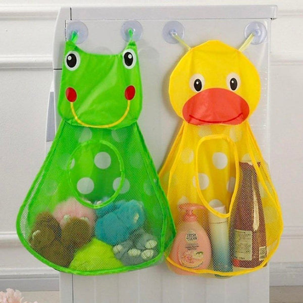 Toy Organizer Storage Mesh Bags Suction Cup Bathroom Organizer Beach Basket for Kids - Cupindy