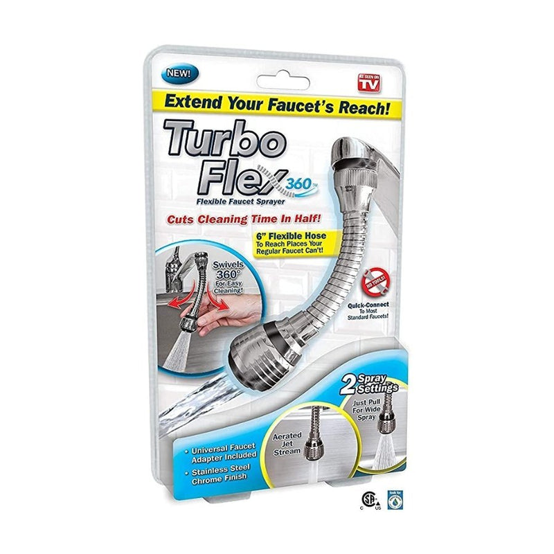 Turbo Flex Stainless Steel Faucet Sprayer - Silver - Cupindy