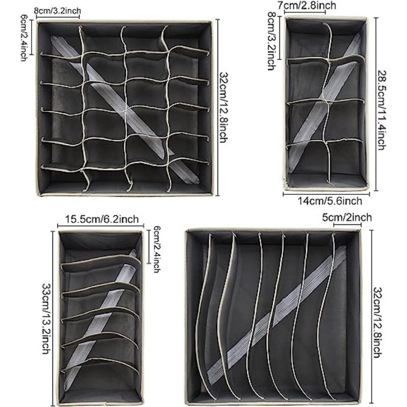 Underwear Storage Box 4 Set Storage Organizer Drawer - Cupindy